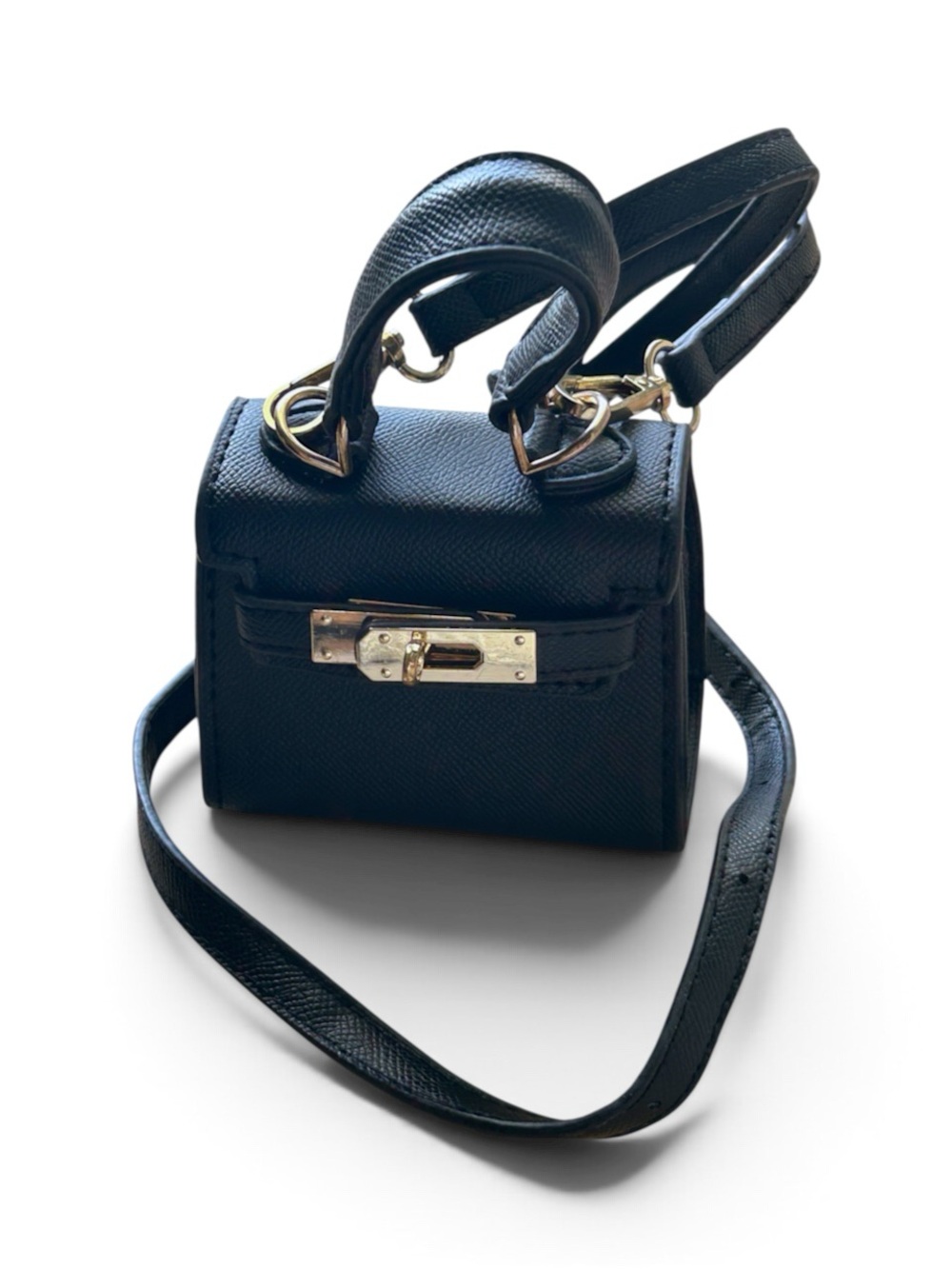 Top Handle Mini Black Bag with adjustable Crossbody
